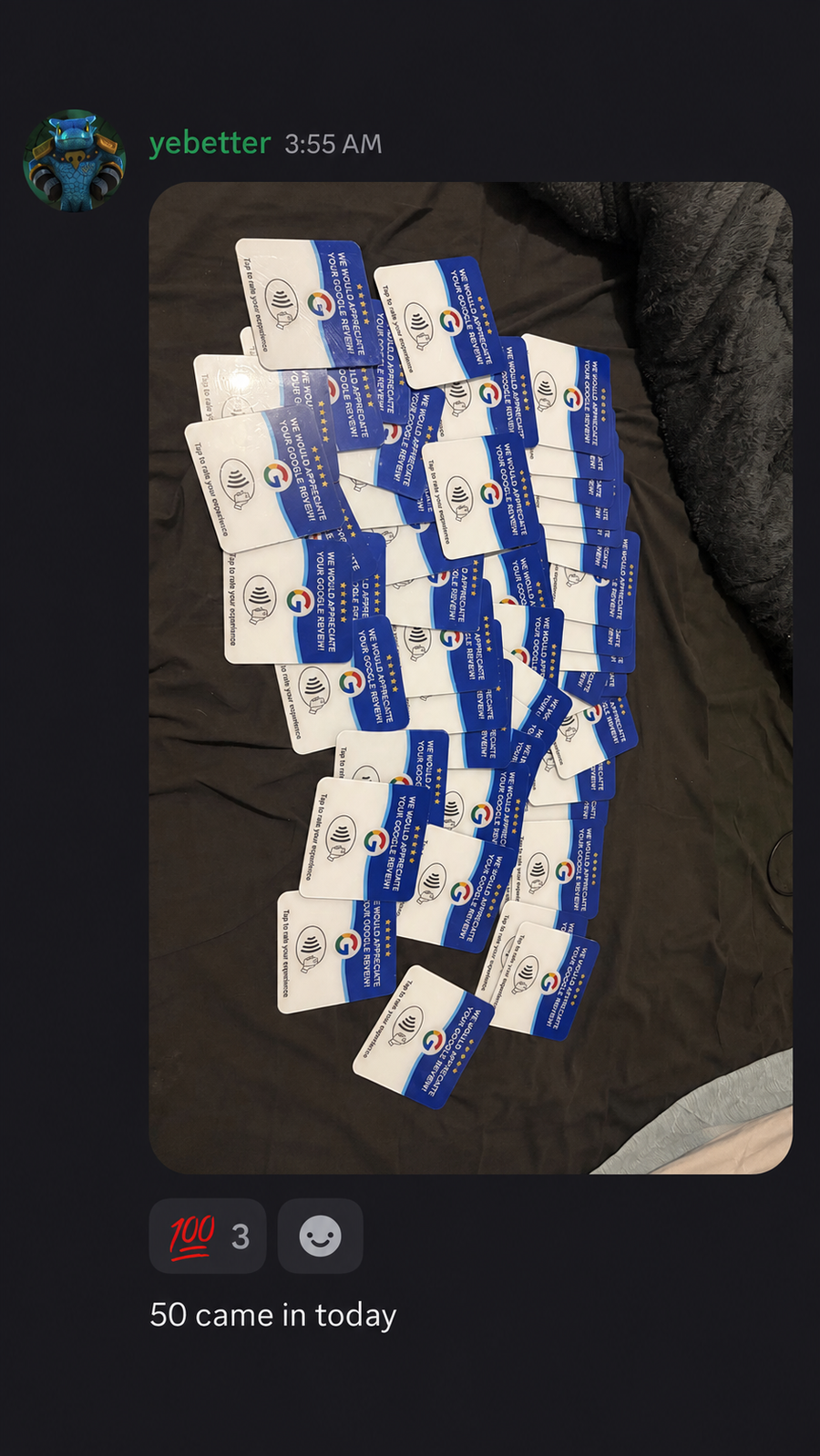 Customer result screenshot