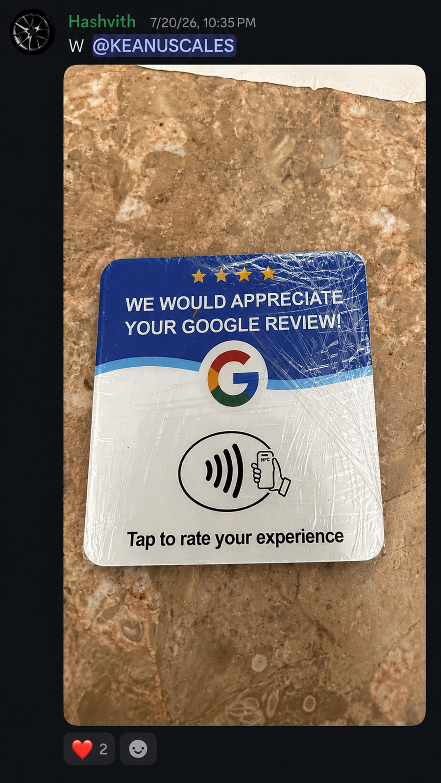 Customer result screenshot