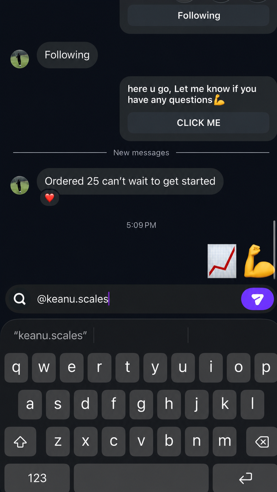 Customer result screenshot