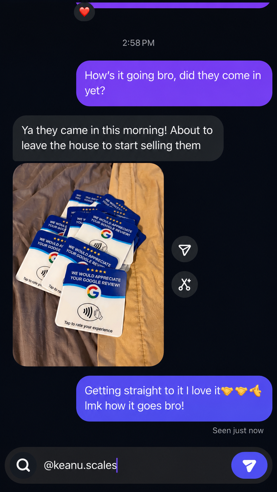 Customer result screenshot